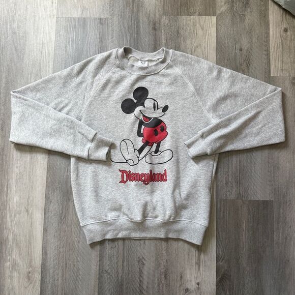 Disney Mickey Mouse Crewneck Sweatshirt Gray Unisex Small Disneyland Comfy - Picture 2 of 10